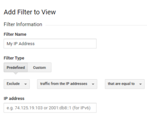 Google Analytics - Filter Type